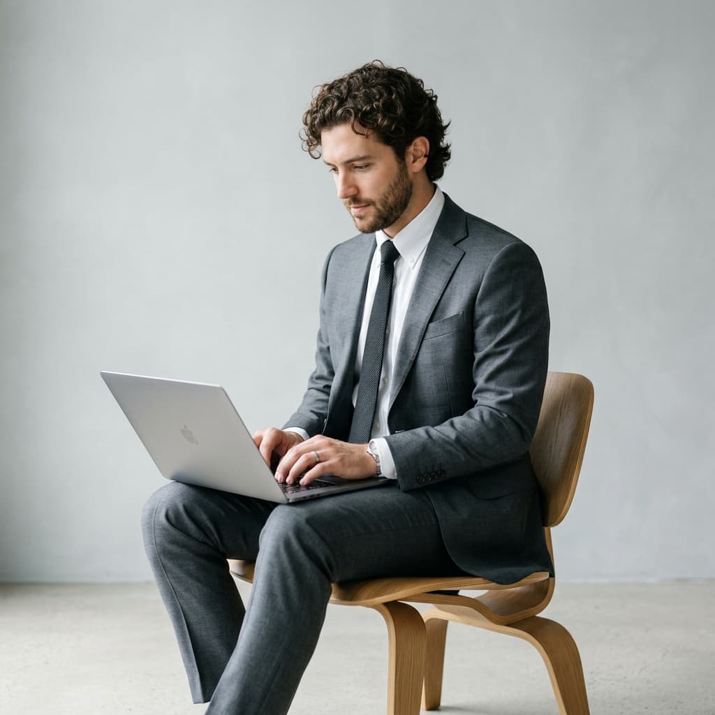 Professional working on a laptop