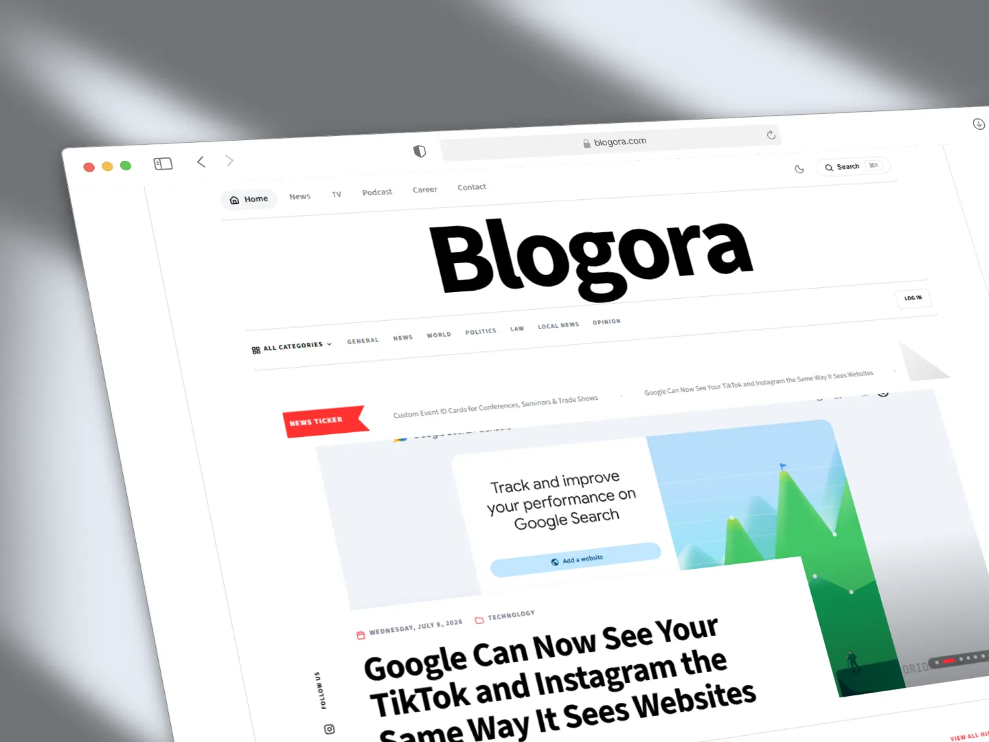 Blogora Social Blogging Platform App Mockup